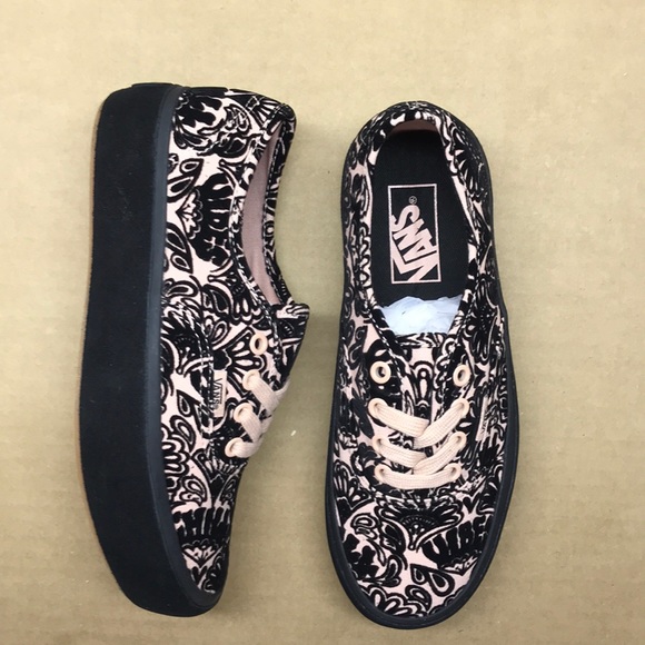 vans pink authentic platform suede trainers